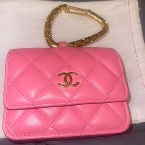 Chanel Lambskin Quilted CC Hook Card Holder